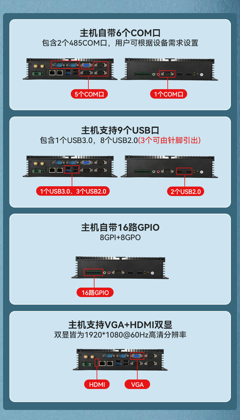 PA视讯无风扇嵌入式工控机,车队管理系统工业电脑,DTB-3002-J1900